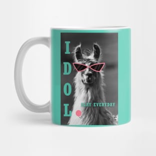 Llama idol slay everyday - biscay green pink Mug